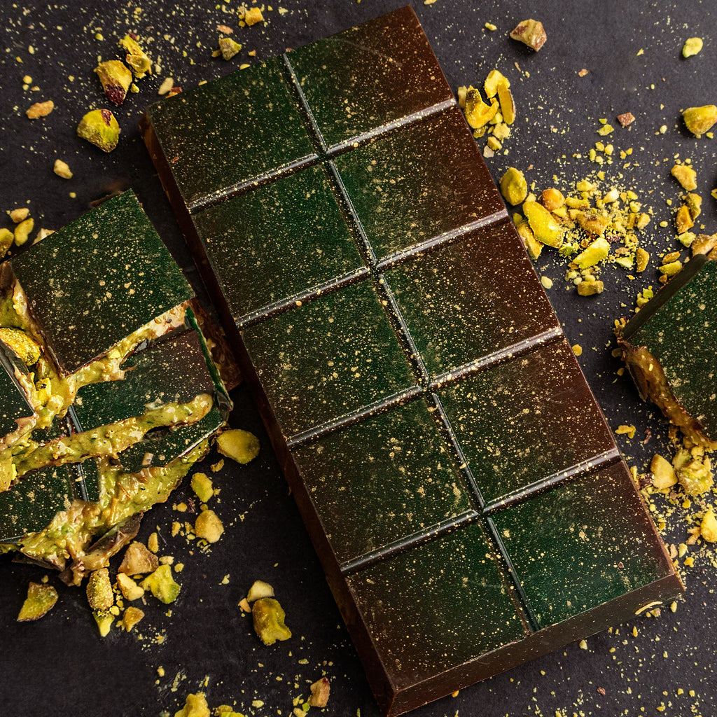 Choced Pistachio Kunafa Dark Chocolate Block