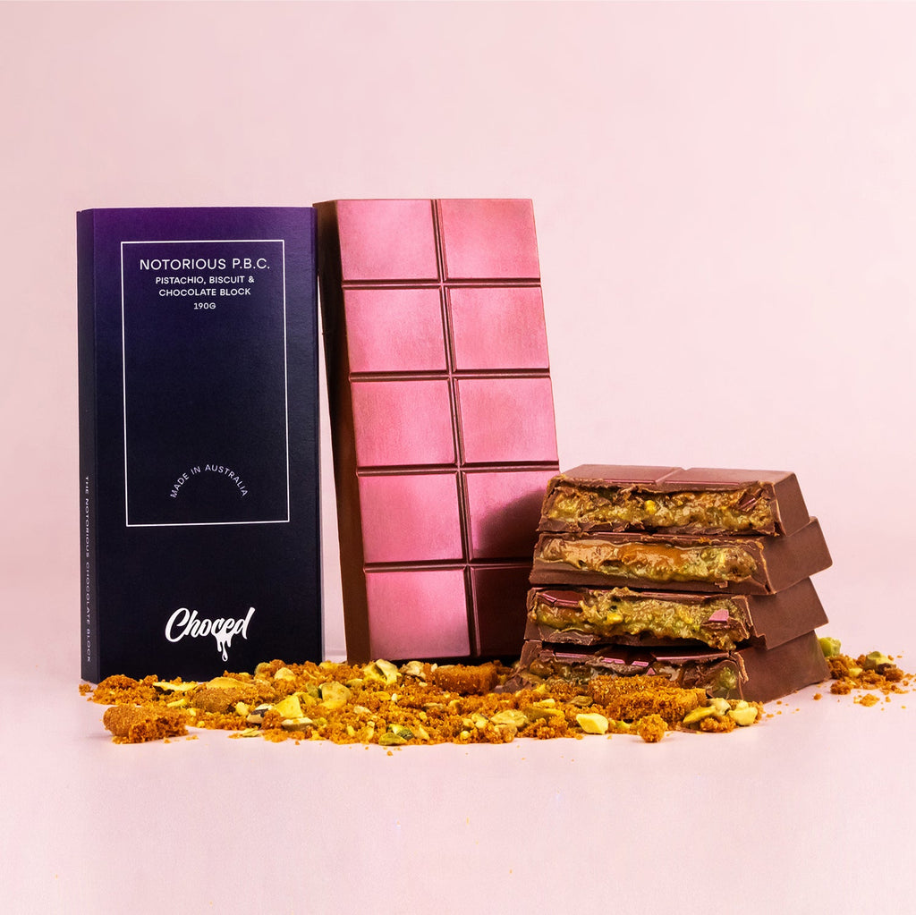 Choced Caramelized Biscuit & Pistachio Chocolate Block